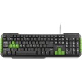 Teclado Gamer Multilaser, Multimídia, Teclas Verdes, USB, Preto e Verde - TC201