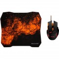 Mouse Com Mousepad Gamer Multilaser, Preto e Laranja - MO256