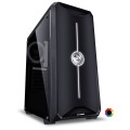 Gabinete PCyes Nova, Mid Tower, 1 Fan, LED 7 Cores, Lateral em Acrilico, Sem Fonte, Preto - NOVPT7C1FCA