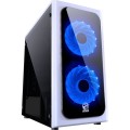 Gabinete Gamer PCyes Venus, Mid Tower, 2 Fans, LED Azul, Lateral em Acrílico, Sem Fonte, Branco - VENBCAZ2FCA