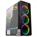 Gabinete Gamer K-Mex Infinity IV, CG-04G8, Mid Tower, RGB, Lateral em Acrílico, Sem Fonte, Preto - CG-04G8