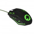 Mouse Gamer Gamemax, USB, 10 Botões, 4000DPI, Base Metal, Preto e Verde - MG386