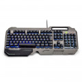 Teclado Gamer Multilaser Warrior Ragnar, LED 3 Cores, Superfície em Metal, Grafite - TC222