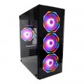 Gabinete Gamer Hayom GB1701, Lateral de Vidro Temperado, Com Fans, LED RGB, Preto, Sem Fonte - GB1701