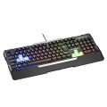 Teclado Semi Mecânico Gamer Warrior Wakira, LED Rainbow, USB, ABNT2, Preto - TC208