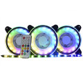 Kit FAN Gamer K-Mex, AF-Y1225, ARGB, 3 Fans 120mm, 1 Fita LED e Controle - AFY1225PY437B0X