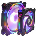 Cooler FAN Gamer Hayom, 12cm, Com LED RAIMBOW RGB, Preto - FC1301