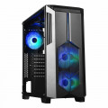 Gabinete Gamer Redragon Grindor, Mid Tower, RGB, Lateral em Vidro, Sem Fonte, Com 2 Fans, Preto - GC-616