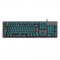 Teclado Mecânico Gamer T-Dagger Bermuda, LED Azul Rainbow, Switch Blue, Preto - T-TGK312-BL (PT-BLUE)