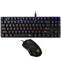 Kit Gamer Teclado Mecânico T-Dagger + Mouse Advance Force, LED, Switch Blue, 2400DPI, USB, Preto - T-TGS005