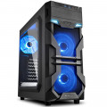 Gabinete Gamer Sharkoon VG7-W, Mid Tower, LED Azul, 3 Coolers, Lateral em Acrílico, Preto - VG7-W