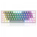 Teclado Mecânico Gamer Redragon Fizz, RGB, Switch Blue, ABNT 2, Gray e White - K617-RGB-GW (PT-BLUE)