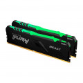 Memória Kingston Fury Beast, RGB, 16GB (2x8GB), 3600MHz, DDR4, CL17, Preto - KF436C17BBAK2/16