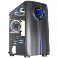 Gabinete Gamer K-Mex Reactor Infinite II, CG-01ME, Lateral em Vidro, Led RGB, Sem Fan, Preto - CG01MERH0010BOX