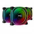 Kit Cooler FAN com 3 Unidades AEROCOOL Astro 12 PRO, ARGB + HUB + Controle - 73861