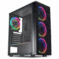 Gabinete Gamer K-Mex Wave IV, CG-A5TJ, Lateral em Vidro, 3 Fans, Fita LED, Controladora, Preto - CGA5TJRH010CB0X