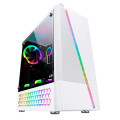 Gabinete Gamer Bluecase BG-018, Fita LED RGB, mATX, mITX, Lateral Acrílico, Sem Fonte, Sem Fan, Branco - BG018WGCASE