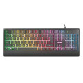 Teclado Gamer Trust Ziva, LED Multicolor, USB, Preto - 23697