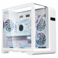 Gabinete Gamer K-Mex Aquário Top, CG-W8KI, Cyberpunk, Lateral e Frontal em Vidro, Sem Fan, Branco - CGW8KIRH002B0X
