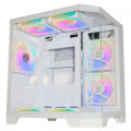 Gabinete Gamer K-Mex Aquário Ângulo Micro, CG-W620, Lateral e Frontal em Vidro, Sem Fan, Branco - CGW620RH002B0X
