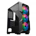 Gabinete Gamer Hayom GB1710, Tampa Lateral de Vidro, Com 3 Fans, LED RGB, Sem Fonte, Preto - GB1710