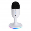 Microfone Gamer New Hero Vox, RGB, USB, Branco - NH-MCVWH-01