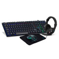 Kit Gamer OX Com Headset + Teclado + Mouse 1200DPI + Mousepad, Preto - 72835