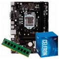 KIT UPGRADE INTEL 10º GERAÇÃO CELERON G5905 3.50GHZ, Placa Mãe Chipset H510 LGA 1200 DDR4, Memória 8GB DDR4 2666MHz