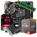 KIT UPGRADE AM4 RYZEN 3 3200G 3.60GHZ, PLACA MÃE AM4 DDR4, PLACA DE VÍDEO PCYES RX 550 RADEON 2GB DUAL GDDR5 128 BITS, MEMORIA 8GB DDR4