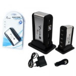 Hub USB 2.0 7 Portas com Fonte, Preto, HB-T68 HB-002 - HUB0007LT