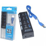 Hub USB 3.0 Fy, 4 Portas Support 1Tb Liga e Desliga Preto, HB-006 - HUB0030LM