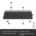 Teclado e Mouse Sem Fio Logitech MK470, Slim, Ultrafino, Teclas Silenciosas Plug And Play - 920-009268