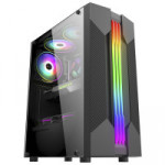 Gabinete Gamer K-Mex Bifrost VI, CG-01A9, Lateral em Vidro, Led RGB Frontal, Sem Fonte e Fan - CG01A9RH0010BOX