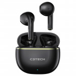 Fone de Ouvido C3Tech Sportybuds, Bluetooth 5.1, Preto - EP-TWS-30BK