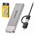 Case Externo Para SSD M.2 NVMe Infokit, USB 3.1, Tipo C Para USB, Prata - ECASE-M2NV80