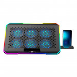 Base Para Notebook Gamer RGB, Até 17.3", 6 Fans, Com Controlador E Suporte P/ Celular - NBC-550BK