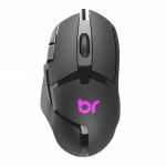 Mouse Gamer Bright Octane, LED, 7200DPI, 6 Botões, Preto - MO003