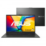 Notebook Asus Vivobook Go 15 E1504fa, AMD Ryzen 5-7520u, 4GB RAM, SSD 256GB, Tela 15.6" FHD, Linux Keepos, Black - Nj128