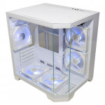 Gabinete Gamer K-Mex Aquário Ângulo Micro, CG-W620, Lateral e Frontal em Vidro, Sem Fan, Branco - CGW620RH002B0X