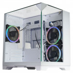 Gabinete Gamer K-Mex Aquário Visão Infinita, CG-W3D3, Lateral e Frontal em Vidro, Sem Fan, Branco - CGW3D3RH002B0X