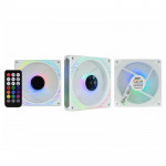 Kit Exaustores 3 Fans K-Mex ARGB AAUW, Controle Remoto, Sem Fita, Branco - AAUWK136ABVAB0X
