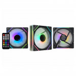 Kit Exaustores 3 Fans K-Mex ARGB AAVA, Controle Remoto, Sem Fita, Preto - AAVAK136ATEAB0X