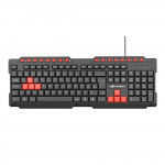 Teclado Gamer C3Tech, Multimídia, USB, Preto e Vermelho - KG-10V2BK