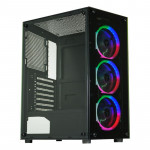 Gabinete Gamer K-Mex CG-30C5, RGB, Lateral em Vidro, 3 Fan Led, Sem Fonte, Preto - CG30C5RH0010CB0X