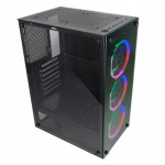 Gabinete Gamer K-Mex CG-30C5, RGB, Lateral em Vidro, 3 Fan Led, Sem Fonte, Preto - CG30C5RH0010CB0X