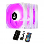 Kit Cooler FAN Rise Mode RGB Frost, 3 Unidades, 120mm, RGB, Branco - RM-CF-02-RGB