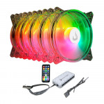 Kit Cooler FAN Rise Mode Crystal Sound, 5 unidades, 120mm, ARGB, Transparente - RM-CS-02-ARGB