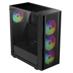 Gabinete Gamer Gamdias AURA GC2 Elite ARGB, Mid Tower, ARGB, Com 4 Fans, Vidro Temperado, Preto - Aura GC2 Elite ARGB