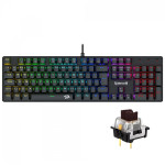 Teclado Mecânico Gamer Redragon Sindri Rainbow, Switch Brown, USB, ABNT2, Full-Size, Preto - K671 (PT-BROWN)