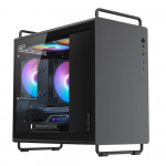 Gabinete Gamer Bluecase Tiny PRO, mATX, Lateral Vidro, USB 3.0, 5 Fans ARGB, Sem Fonte, Preto - BG-056B TINY PRO